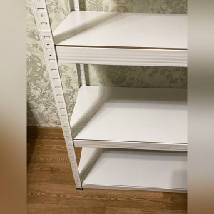 Стелаж 180х90х40 см металевий білий з білими полицями. Photo 2