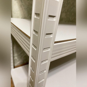 Стелаж 180х90х40 см металевий білий з білими полицями. Photo 3