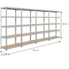 Стелаж 4 секції 180х360х40 см металевий оцинкований